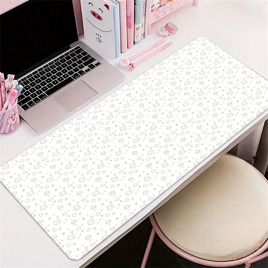 Leather Desk Pad - Sevimli Deri Masa Örtüsü Dekorasyonu Pembe